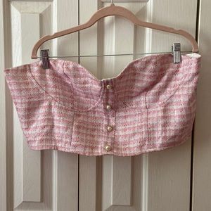 Cider NWOT Pink Tweed Plus Size Top
